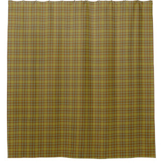 Rideaux De Douche Carreaux Tartan Brun Olive Rustique
