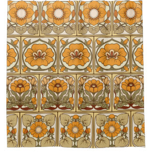 Rideaux De Douche Carrelage en céramique : Style Art Nouveau.