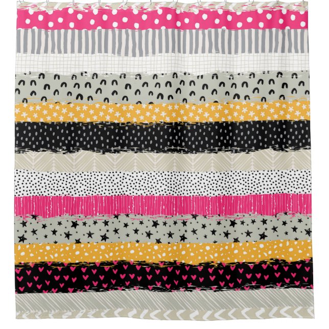 Rideaux De Douche Carrelage en Patchwork : Conception Versatile Sans (Devant)