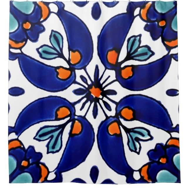 Rideaux De Douche Carrelage Talavera Mexicaine No 1 (Devant)