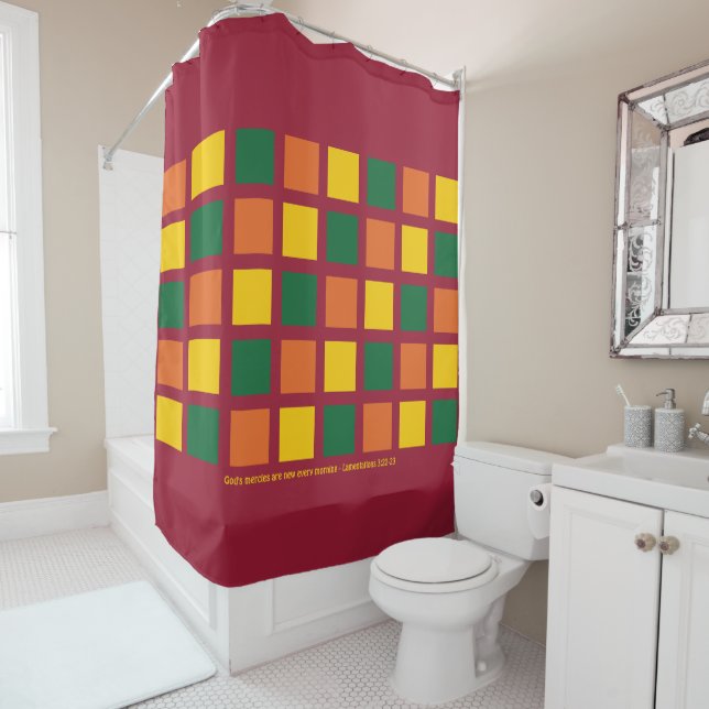 Rideaux De Douche Carrés géométriques élégants (En situation)