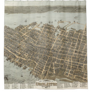Rideaux De Douche Carte 1872 de Charleston