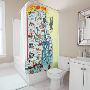 Rideaux De Douche Carte ancienne de Rhode Island