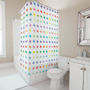 Rideaux De Douche Carte couleur mignonne d'arc-en-ciel du Texas