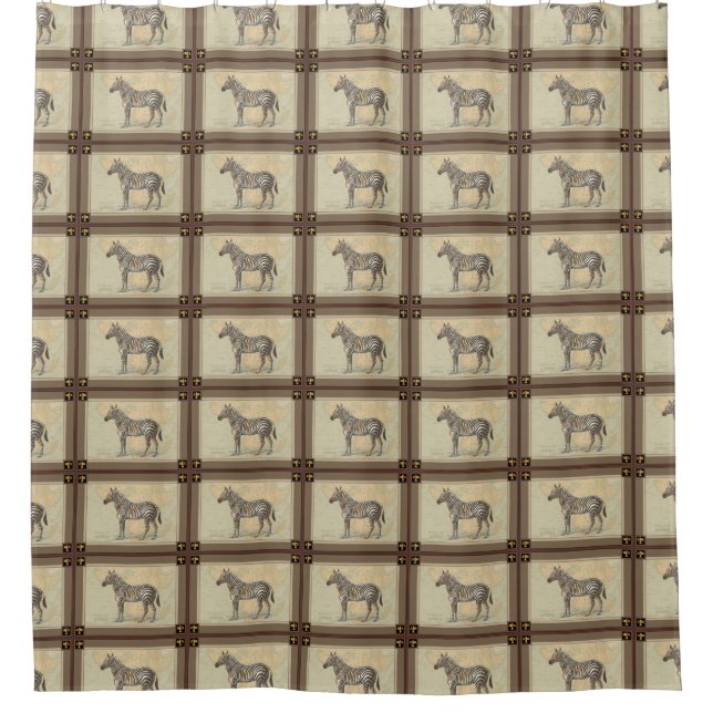 Rideaux De Douche Carte de l'Afrique et un zèbre (Devant)