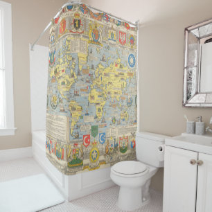 Rideaux De Douche Carte des Nations Unies du monde