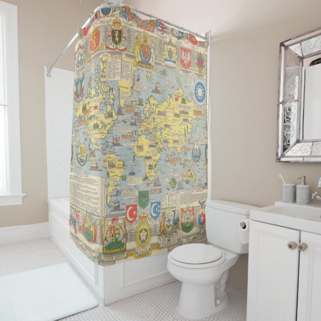 Rideaux De Douche Carte des Nations Unies du monde (En situation)
