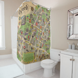Rideaux De Douche Carte d'Oxford, Angleterre (chemins de fer