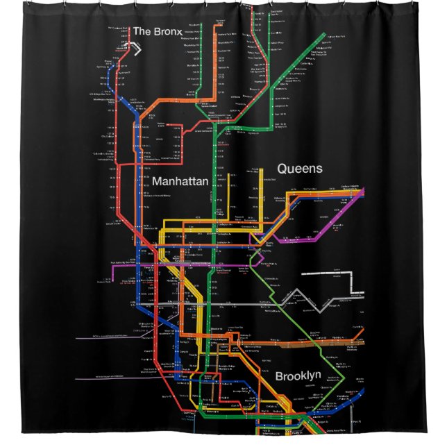 Rideaux De Douche Carte du métro NY-City (Devant)