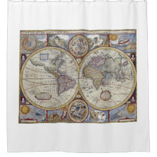 Rideaux De Douche Carte du monde antique n°3