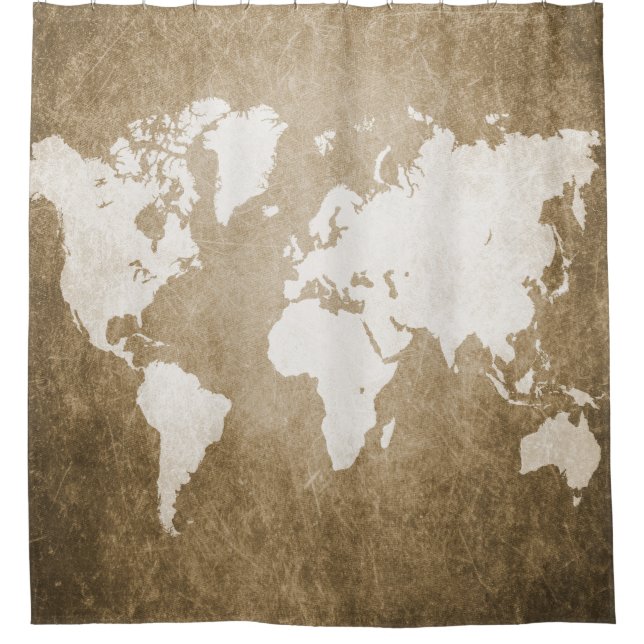 Rideaux De Douche Carte du monde Design 56 (Devant)