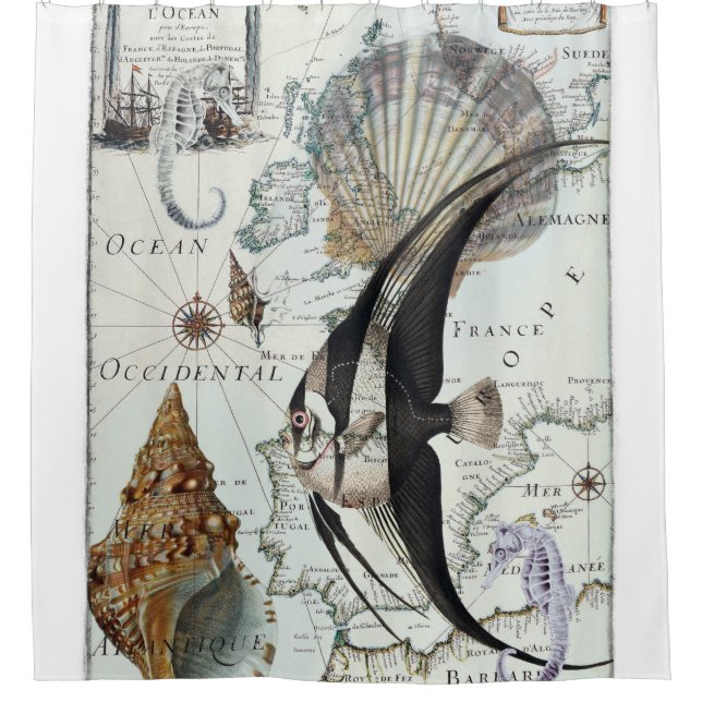 Rideaux De Douche Carte minable de plage (Devant)