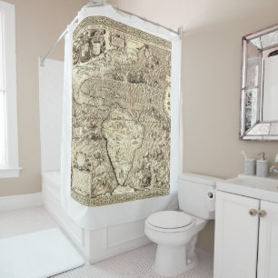 Rideaux De Douche Carte Mondiale Monde Montres