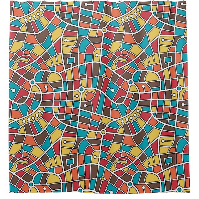 Rideaux De Douche Carte Motif 030520 - Couleurs 03 (Devant)