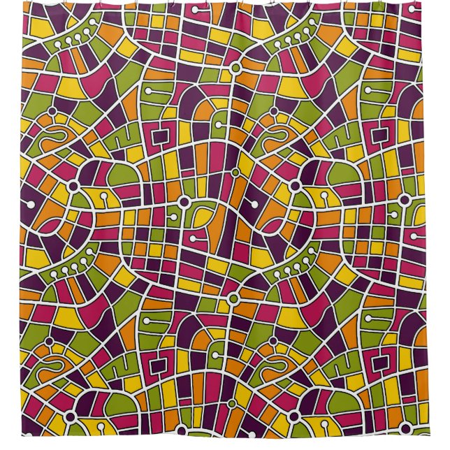 Rideaux De Douche Carte Motif 030520 - Couleurs 05 (Devant)