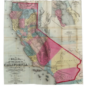 Rideaux De Douche Carte officielle de l'état de la Californie