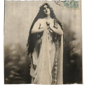Rideaux De Douche Carte postale vintage de la déesse éthérée