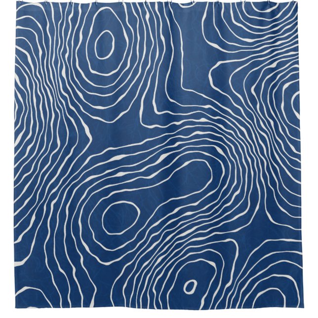 Rideaux De Douche Carte topographique de la ligne terrestre sans sou (Devant)