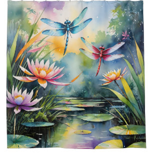 Rideaux De Douche Cartes Lili Pond Dragonfly