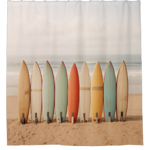 Rideaux De Douche Cartes Surfs vintages