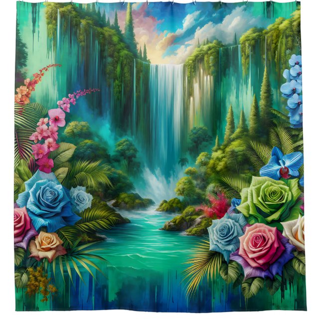 Rideaux De Douche "Cascade mystique du jardin" (Devant)