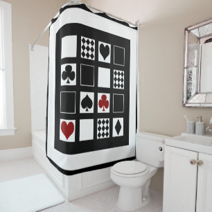 Rideaux De Douche Casino jouer aux cartes coeurs croix clubs sp