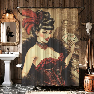 Rideaux De Douche Casino vintage fille