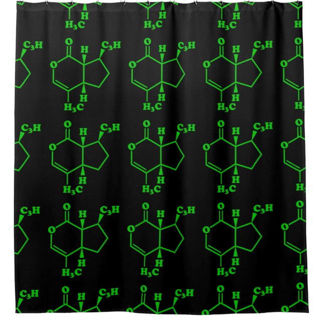 Rideaux De Douche Catnip Nepetalactone Formule chimique moléculaire (Devant)
