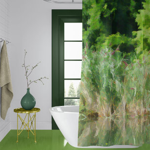 Rideaux De Douche Cattails dans l'étang