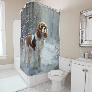 Rideaux De Douche Cavalier Roi Laisser Neige Noël Brossé