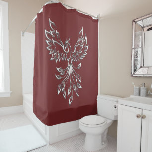 Rideaux De Douche Cendres noires rouges et Phoenix