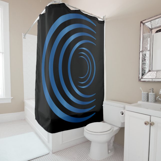 Rideaux De Douche Cercle de culture - Anciens Aliens Bleu (En situation)