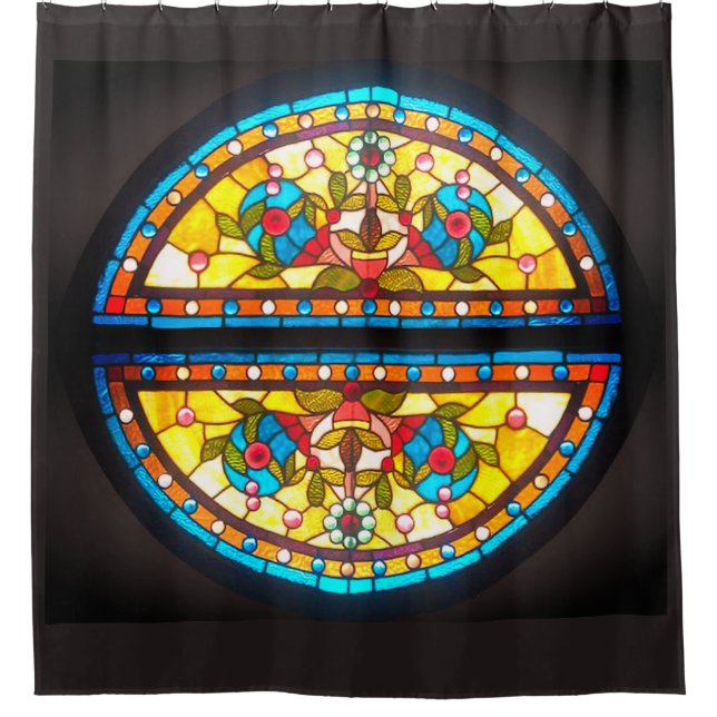 RIDEAUX DE DOUCHE CERCLE EN VERRE STAINÉ (Devant)