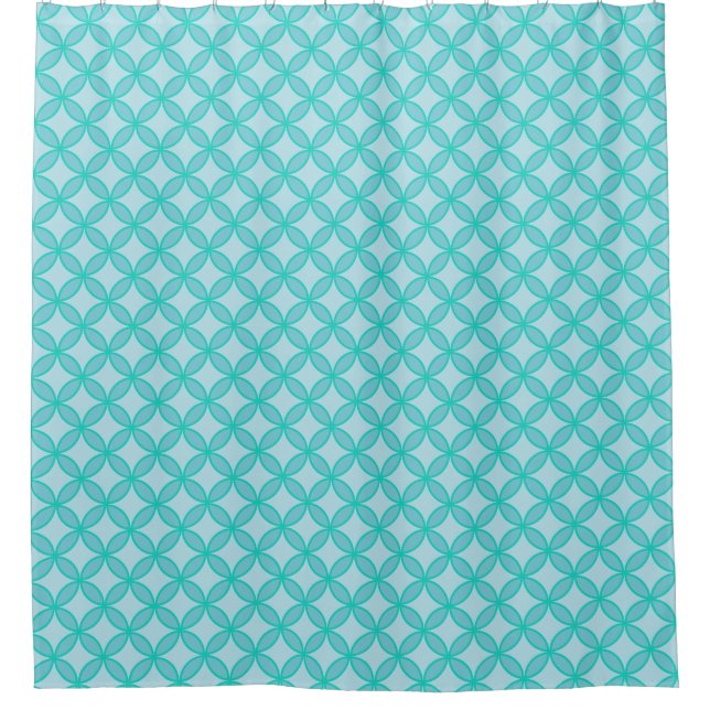 Rideaux De Douche Cercles bleu mer et seagret motif (Devant)