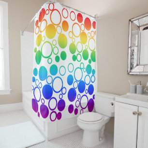 Rideaux De Douche Cercles, bulles, couleurs arc-en-ciel
