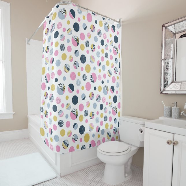 Rideaux De Douche Cercles colorés (En situation)