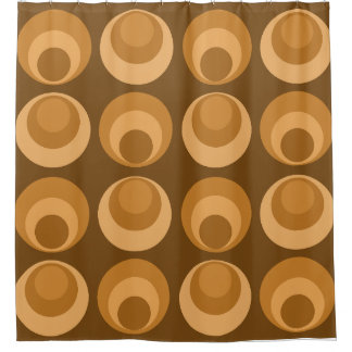 Rideaux De Douche Cercles du milieu du siècle brûlés orange