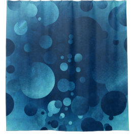 Rideaux De Douche Cercles géométriques bleus Grunge