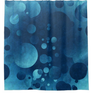 Rideaux De Douche Cercles géométriques bleus Grunge