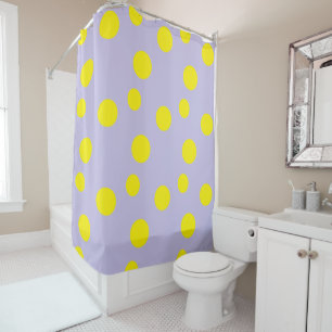 Rideaux De Douche Cercles jaunes sur motif pourpre