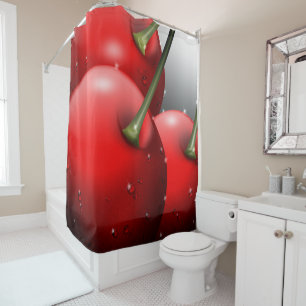 Rideaux De Douche Cerises avec gouttes de ragoût