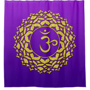 Rideaux De Douche Chakra d'or violet