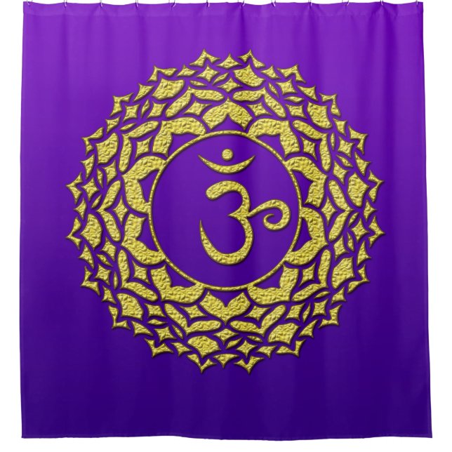 Rideaux De Douche Chakra d'or violet (Devant)
