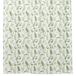 Rideaux De Douche Chamomile Fleur Botanique Rustique Motif