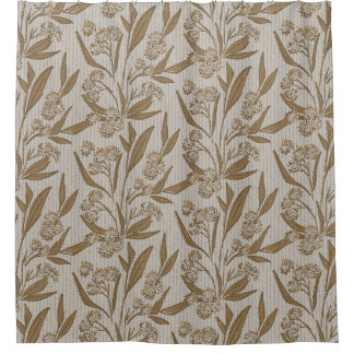 Rideaux De Douche Champ floral ethnique bohème sable
