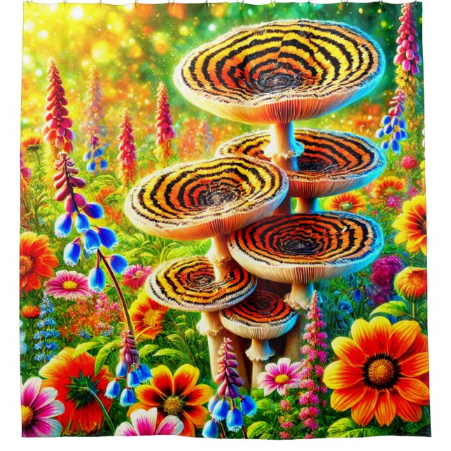 Rideaux De Douche Champignons d'art (Devant)