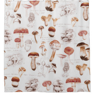 Rideaux De Douche Champignons Medley : Aquarelle Motif sans joint