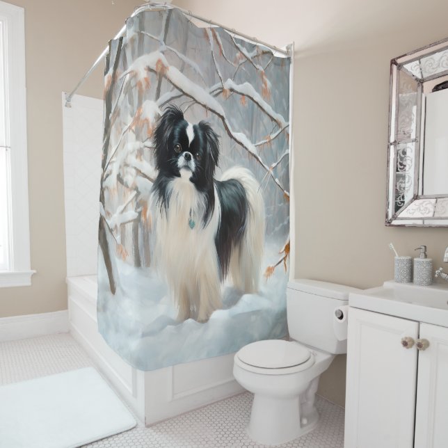 Rideaux De Douche Chanson Japonaise Laisser Neige Noël (En situation)