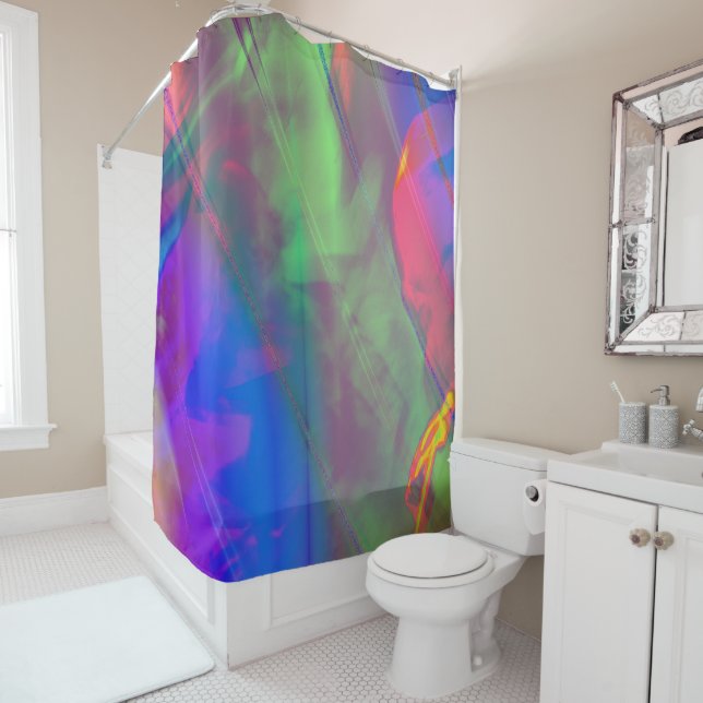 Rideaux De Douche Chanter dans l'Abstrait de douche (En situation)