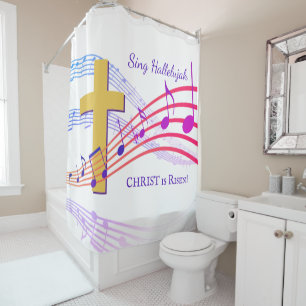 Rideaux De Douche CHANTER HALLELUJAH CHRIST EST RISEN Christian